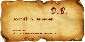 Dobrán Benedek névjegykártya